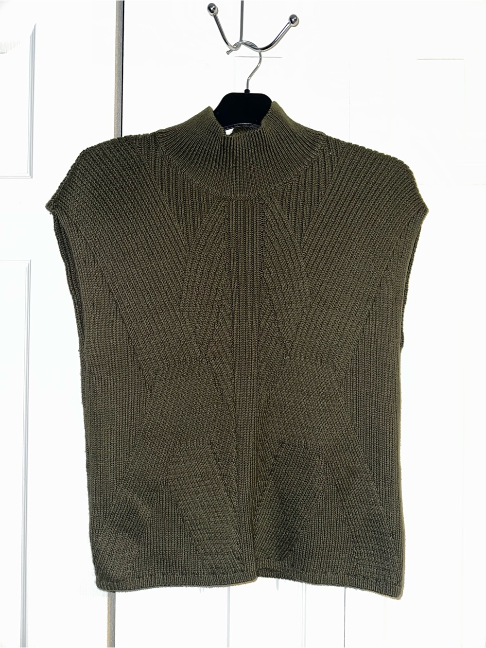 Express Olive Green Knit Turtleneck Sleeveless Sweater